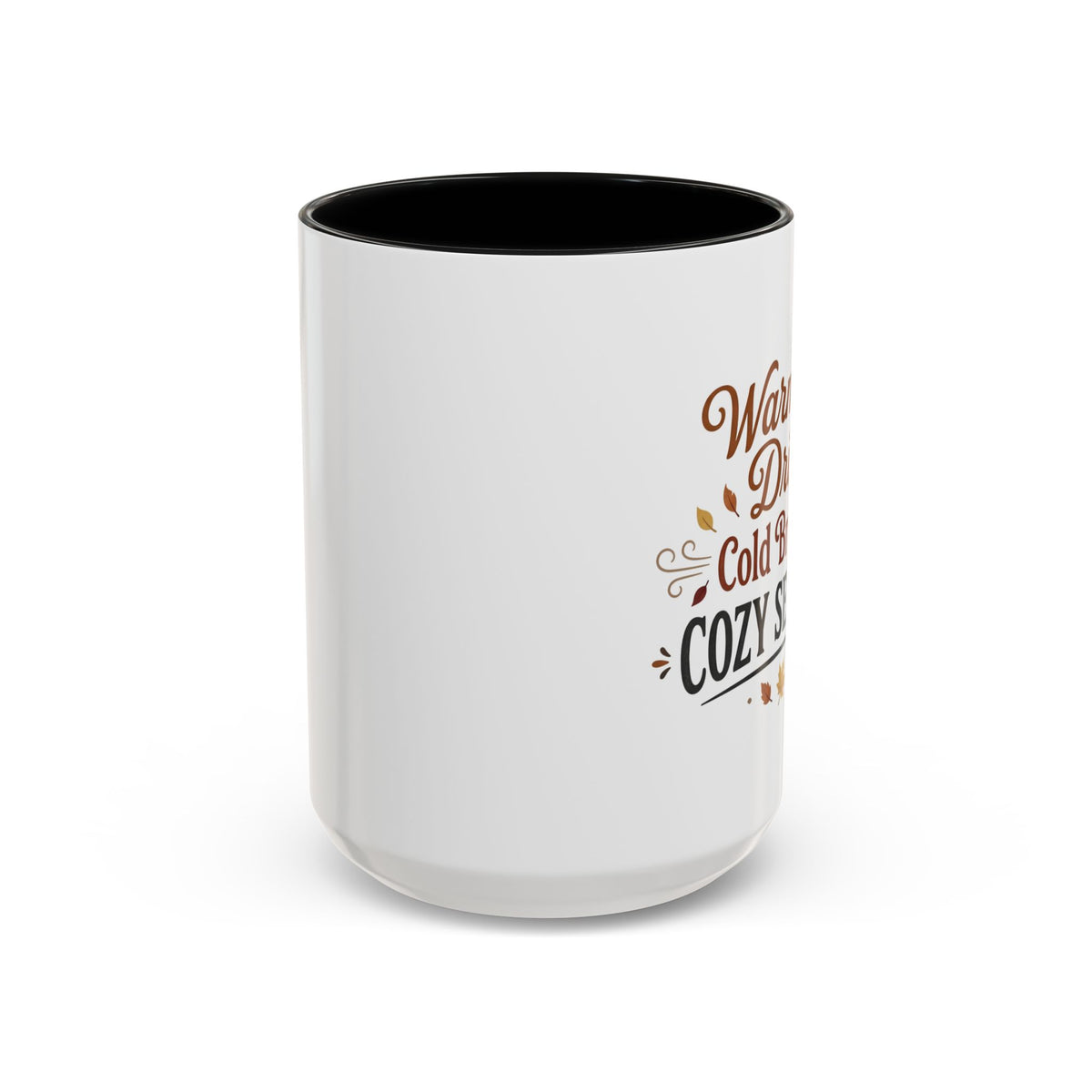 Cozy Season Accent Coffee Mug – "Warm Drink, Cold Breeze"