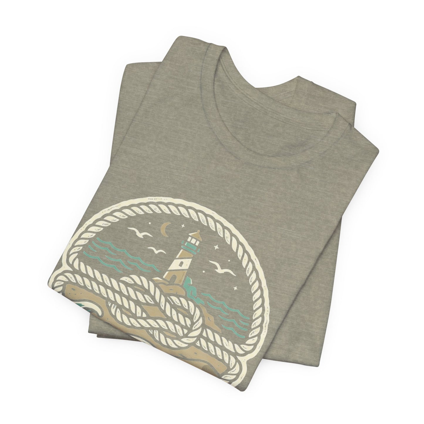 Knot Shore lighthouse rope waves T-Shirt | Coastal graphic tee