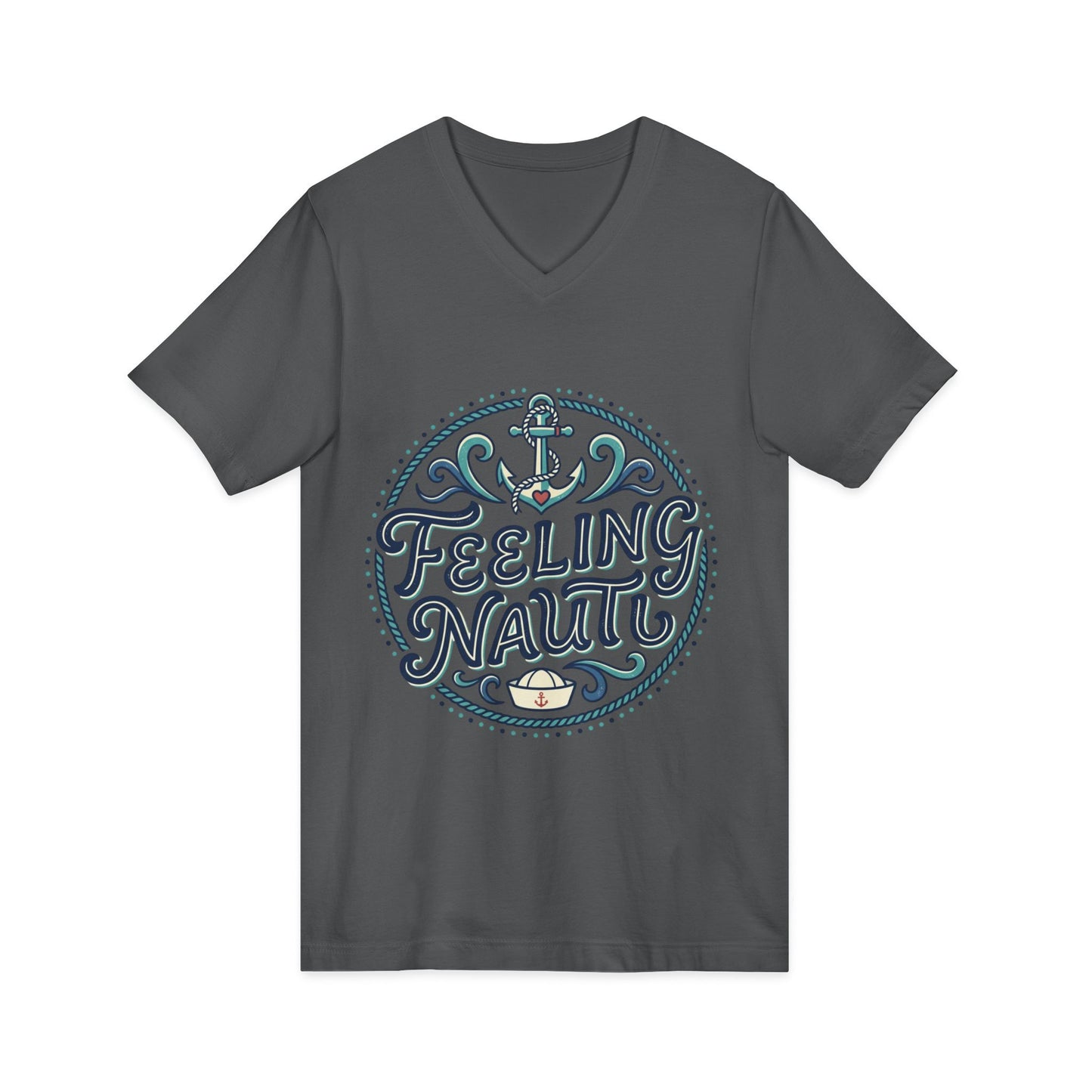 Feeling Nauti V‑Neck Tee — Nautical Anchor Shirt for Boat Lovers