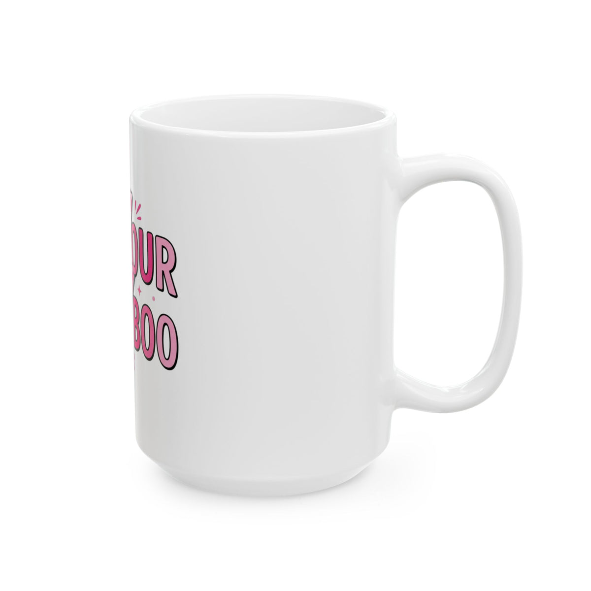 Not Your Basic Boo Mug — Pink Lightning Ceramic Coffee Cup (11oz & 15oz)