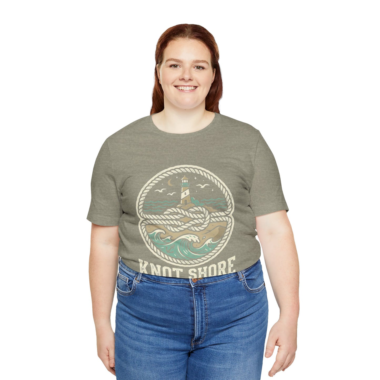 Knot Shore lighthouse rope waves T-Shirt | Coastal graphic tee