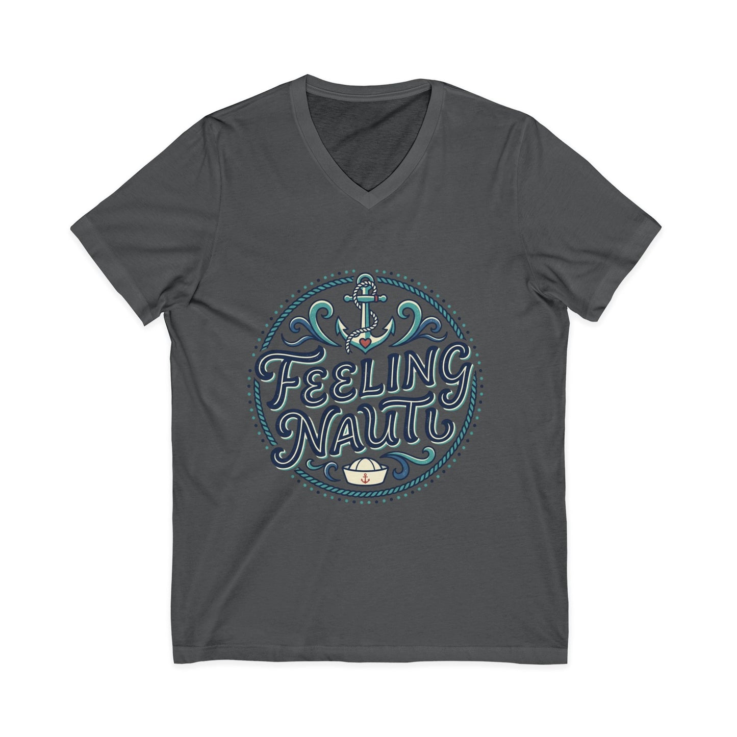 Feeling Nauti V‑Neck Tee — Nautical Anchor Shirt for Boat Lovers