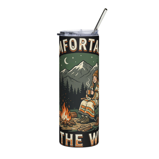 Camping Tumbler — "Comfortable in the Wild" Insulated 20oz Stainless Steel Travel Mug