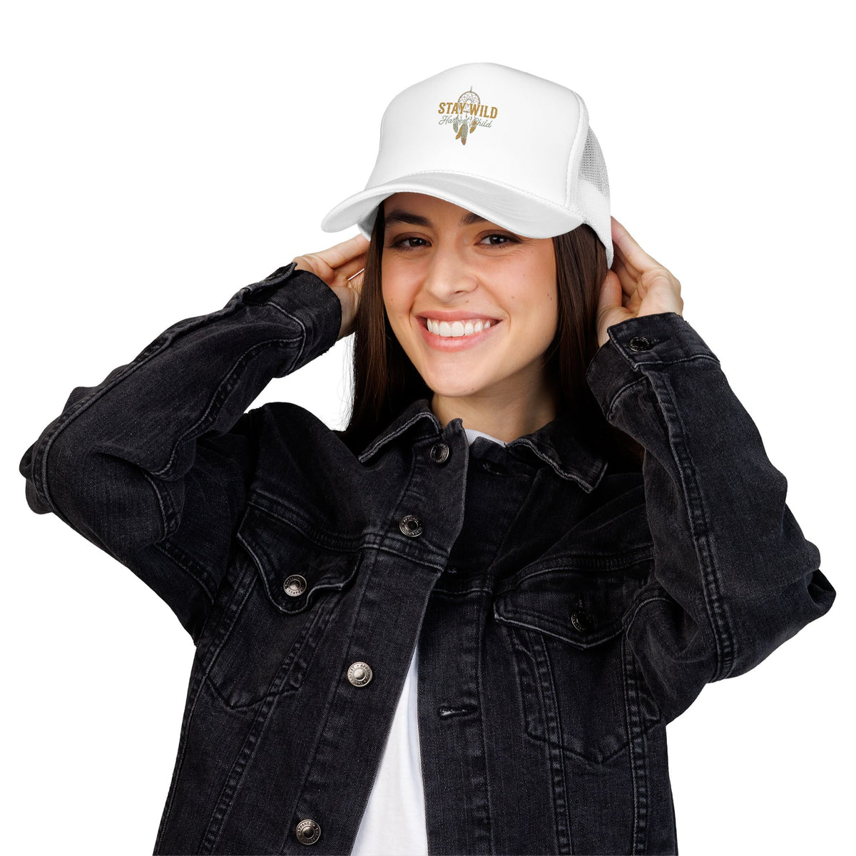 Stay Wild Dreamcatcher Trucker Hat — Boho Foam Mesh Cap
