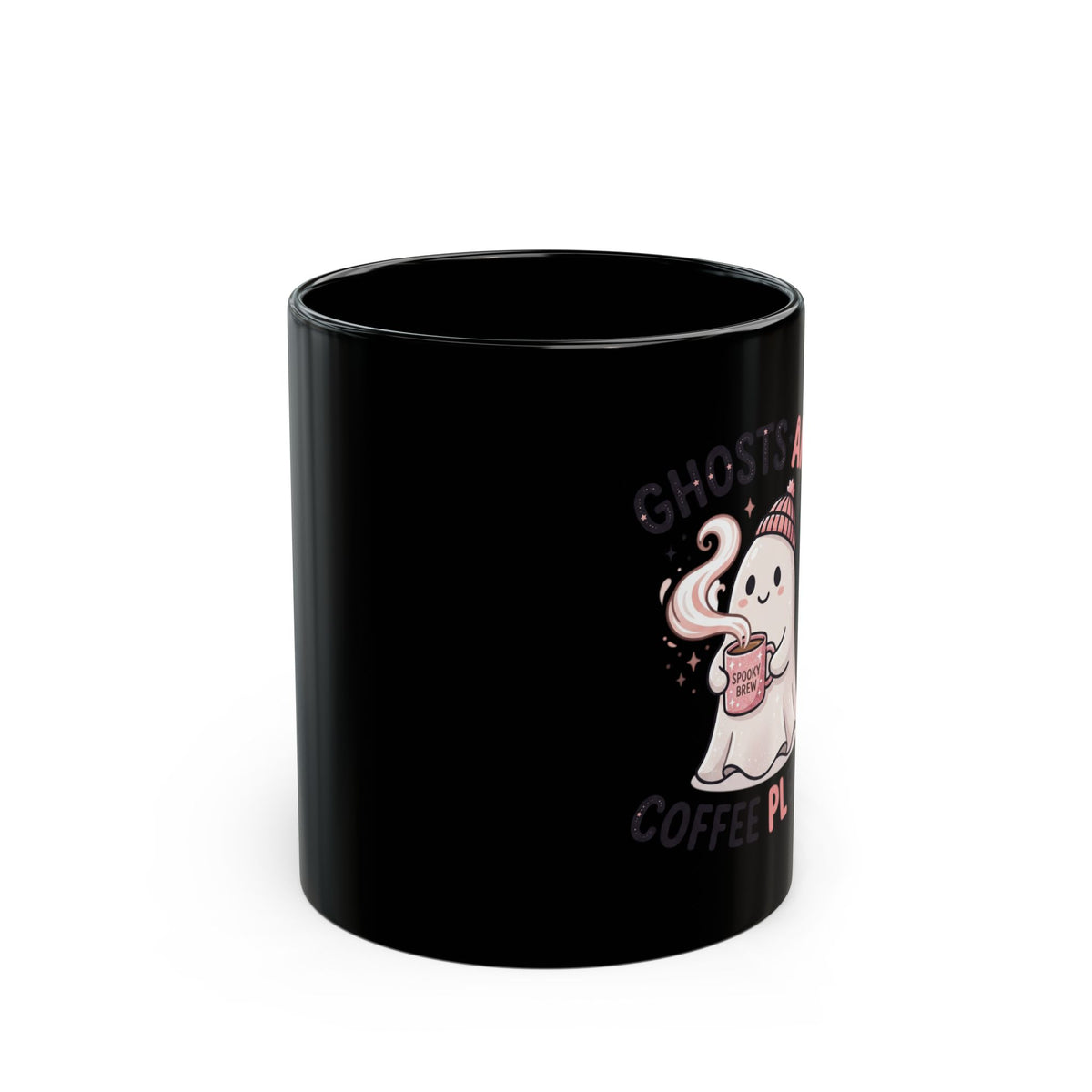 Coffee Ghost Mug — "Ghosts and Coffee Please" Cute Halloween Ceramic Mug