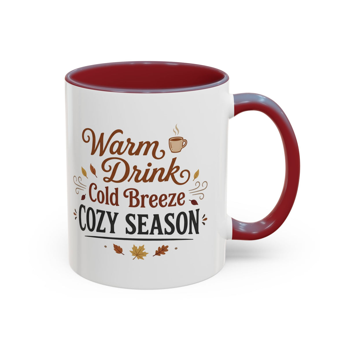 Cozy Season Accent Coffee Mug – "Warm Drink, Cold Breeze"