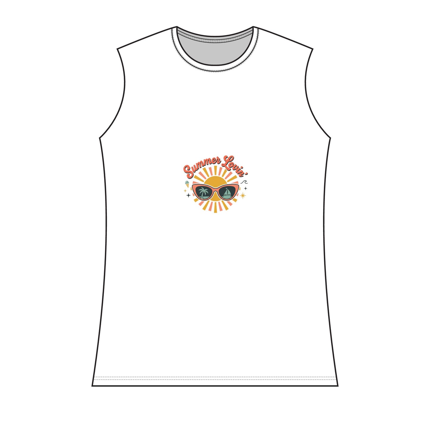 Summer Vibes Women's Tank Top — Retro Sunglasses Graphic