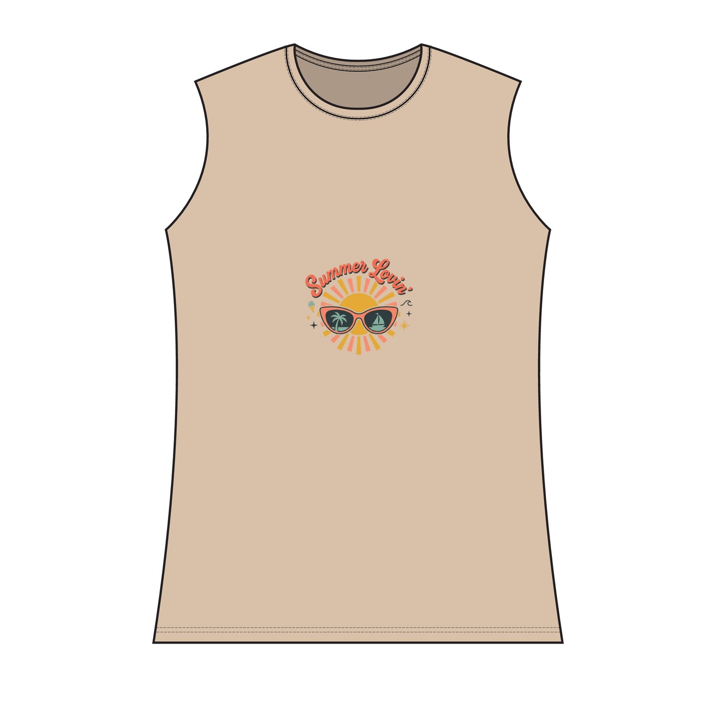 Summer Vibes Women's Tank Top — Retro Sunglasses Graphic