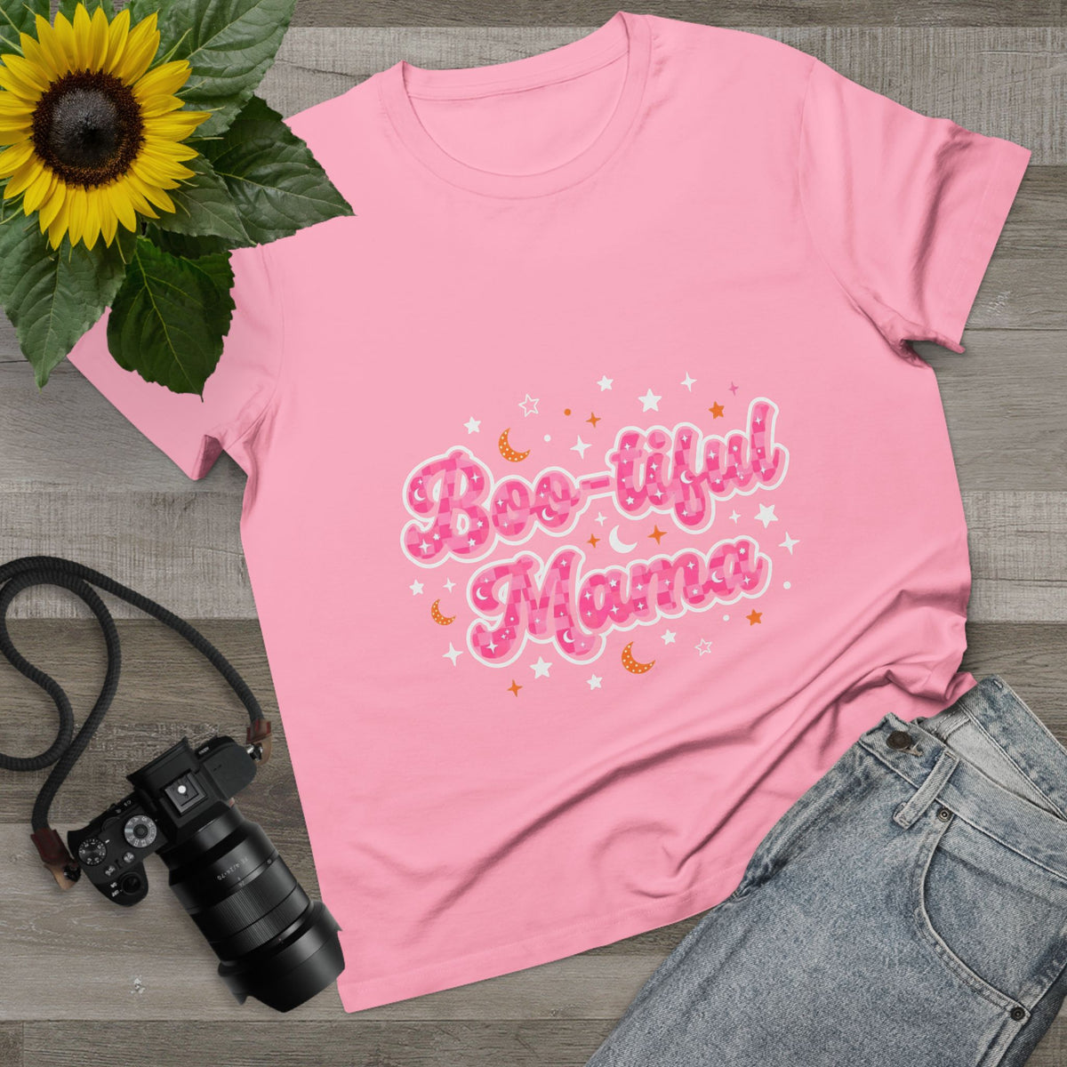 Boo-tiful Mama T-Shirt — Cute Halloween Mom Tee with Pink Script
