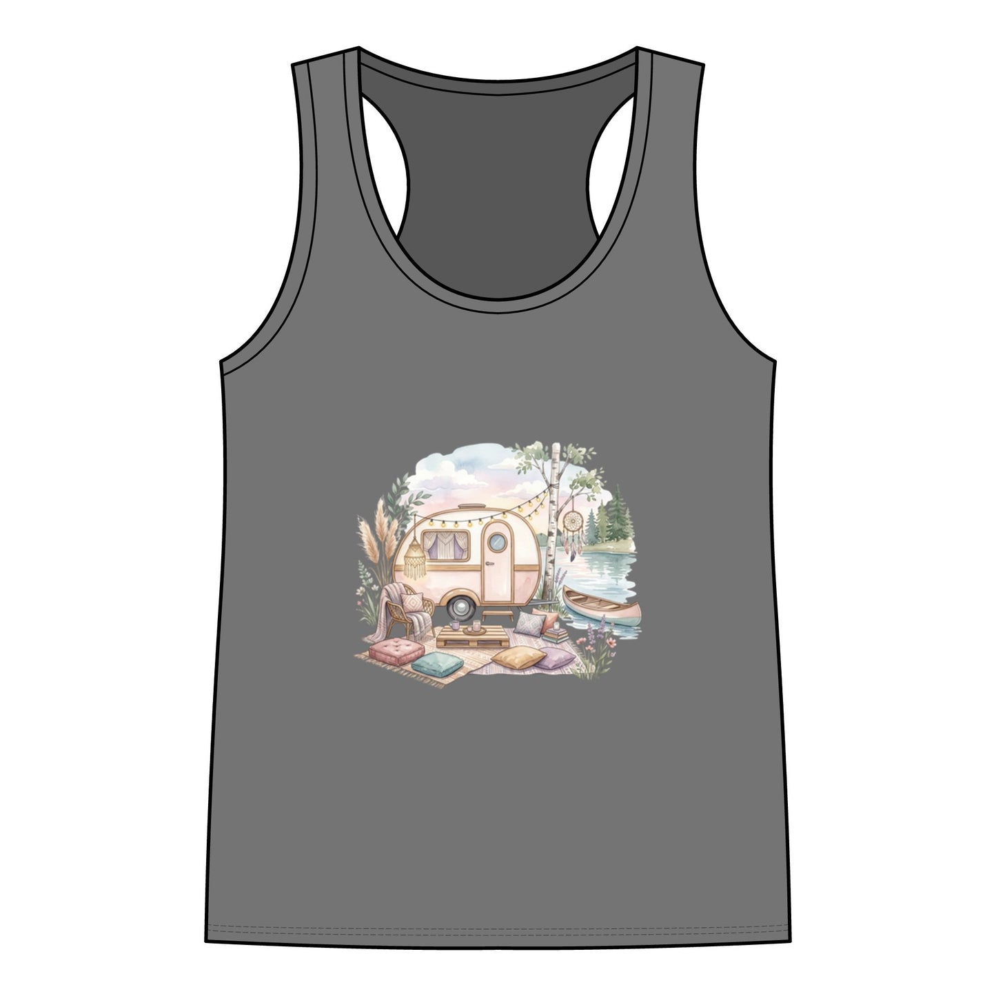Vintage Camper Tank Top — Retro RV Camping Tee for Outdoorsy Women