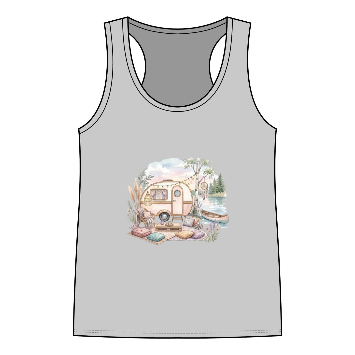 Vintage Camper Tank Top — Retro RV Camping Tee for Outdoorsy Women