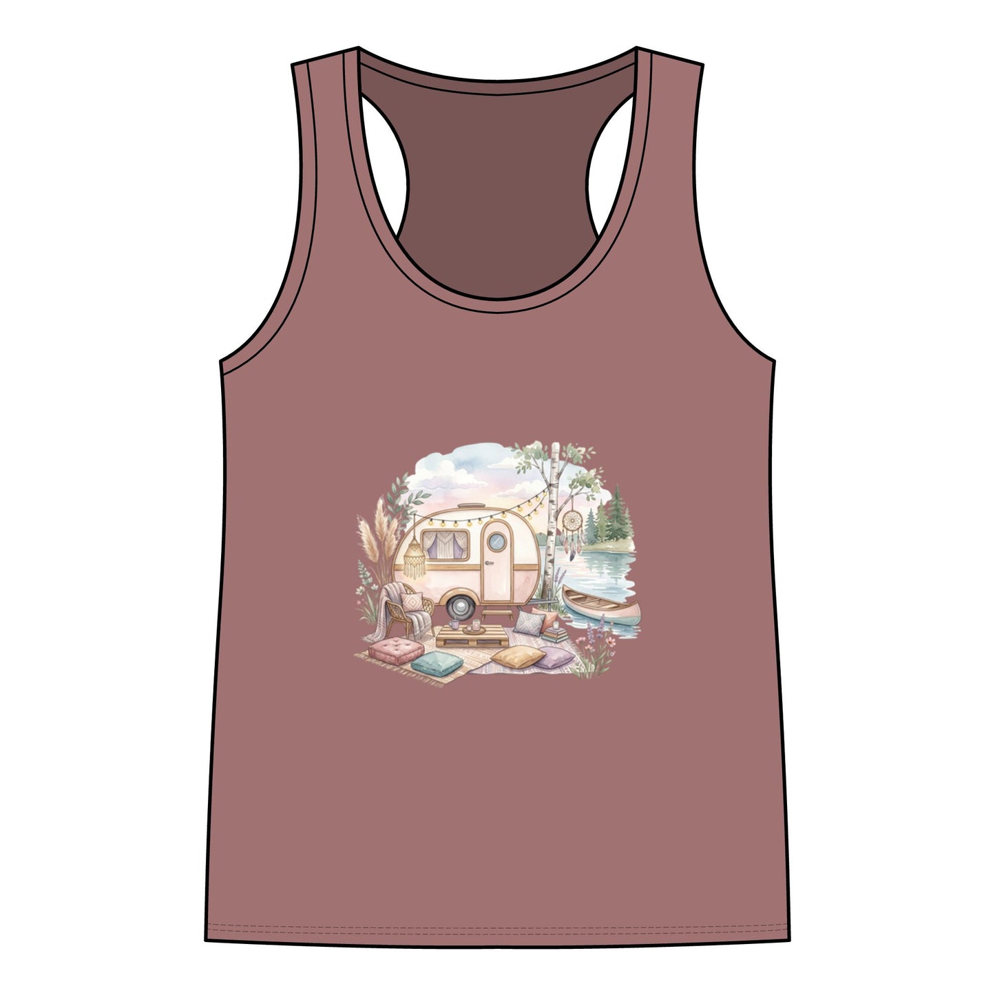 Vintage Camper Tank Top — Retro RV Camping Tee for Outdoorsy Women