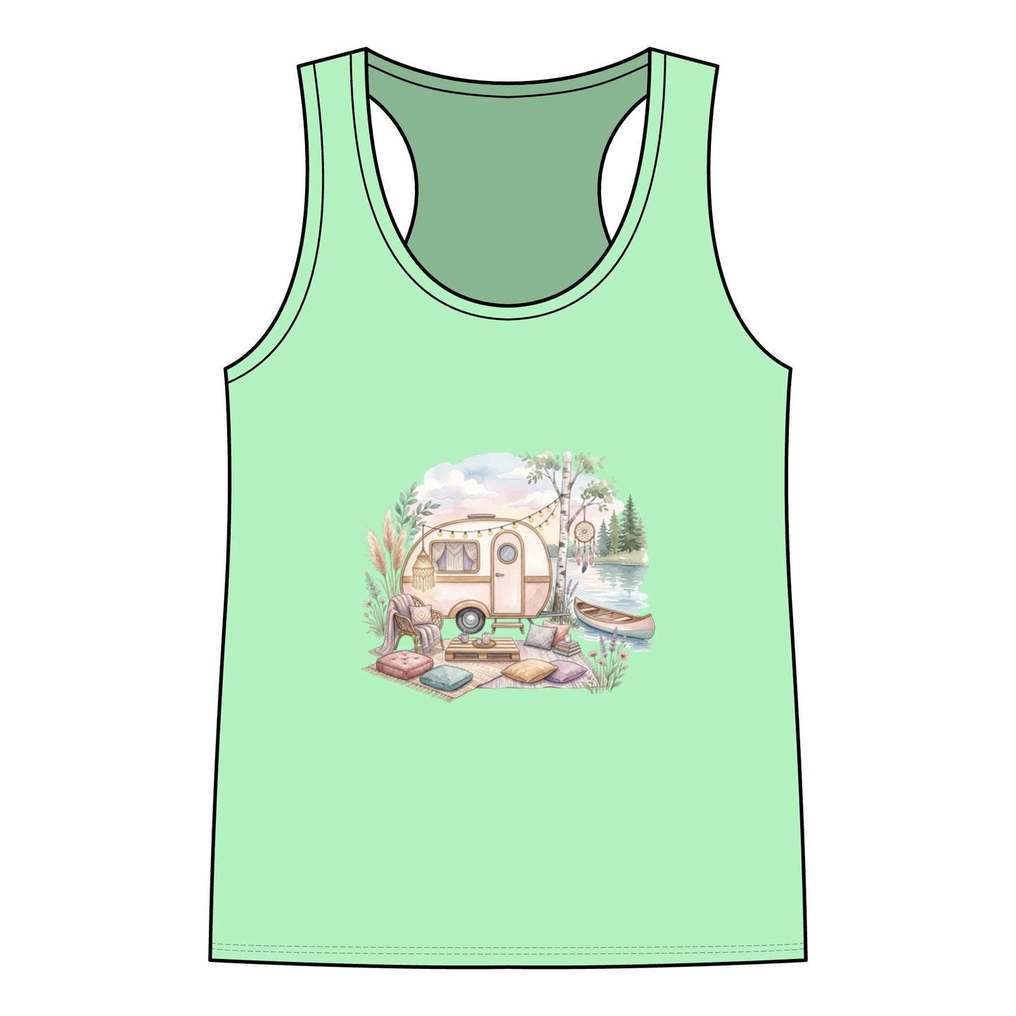 Vintage Camper Tank Top — Retro RV Camping Tee for Outdoorsy Women