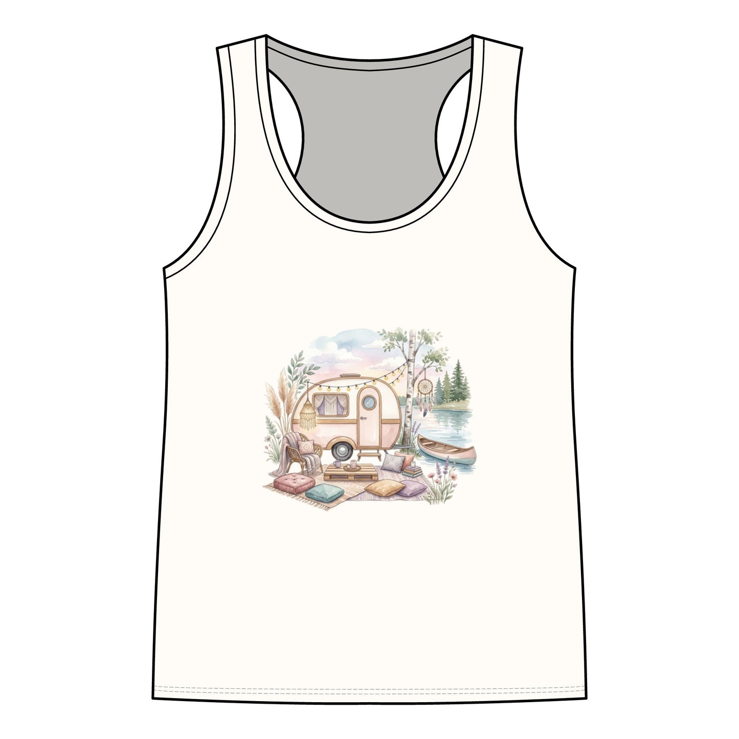 Vintage Camper Tank Top — Retro RV Camping Tee for Outdoorsy Women