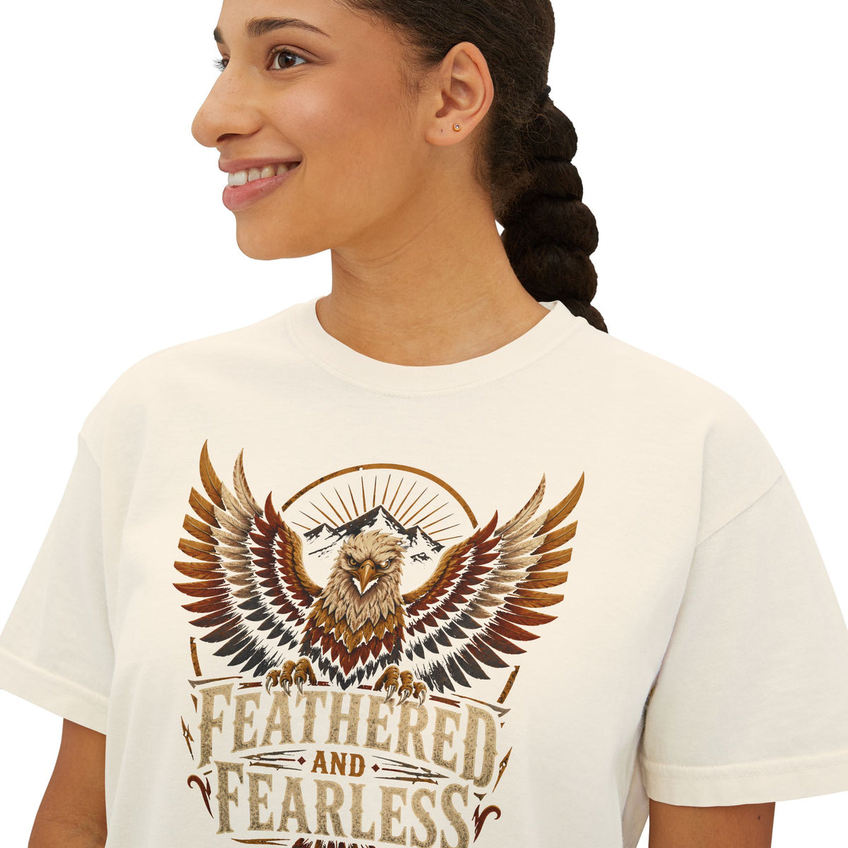 Feathered and Fearless Eagle Women's Boxy Tee