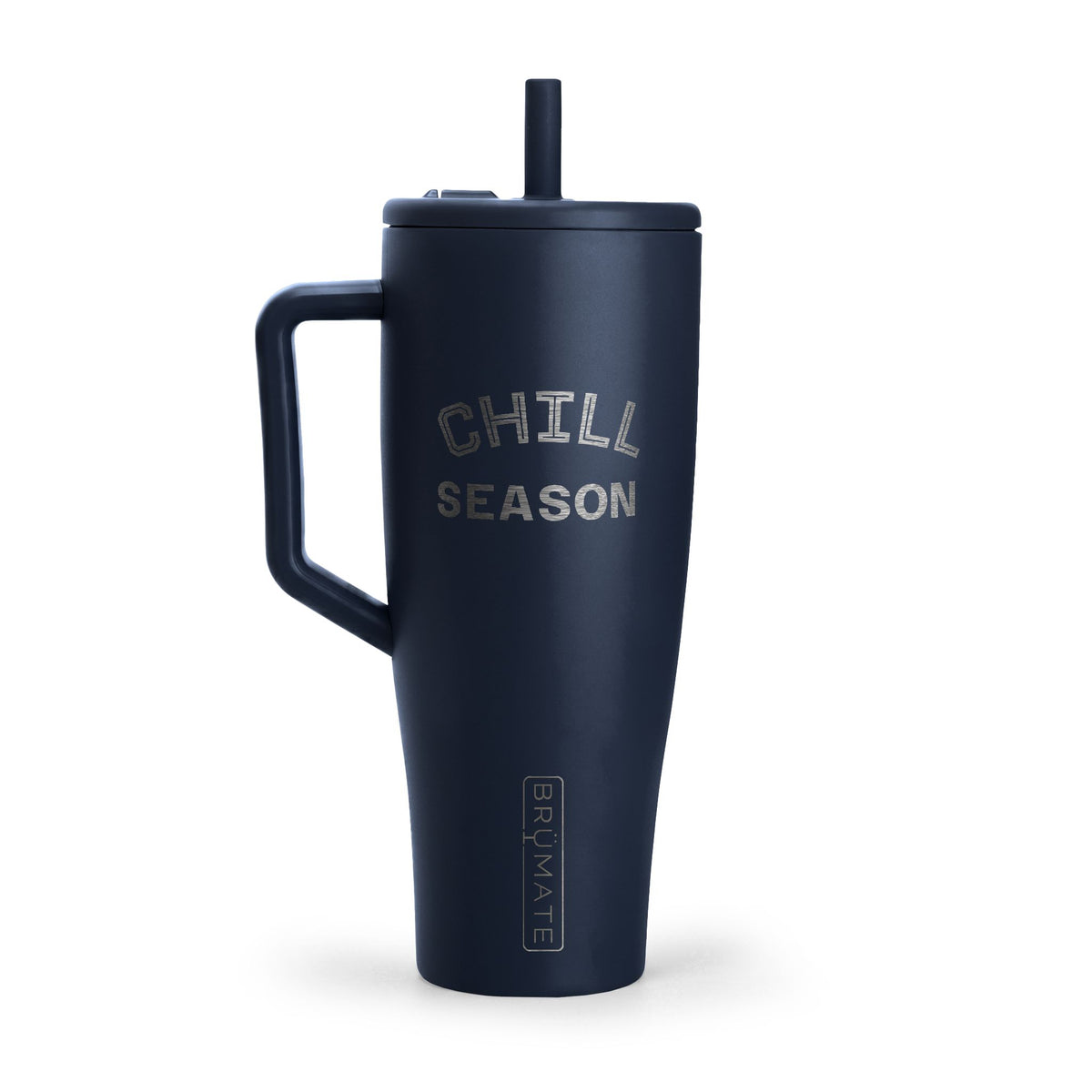 40oz Insulated Tumbler - "Chill Season" Engraved Travel Mug with Lid & Handle