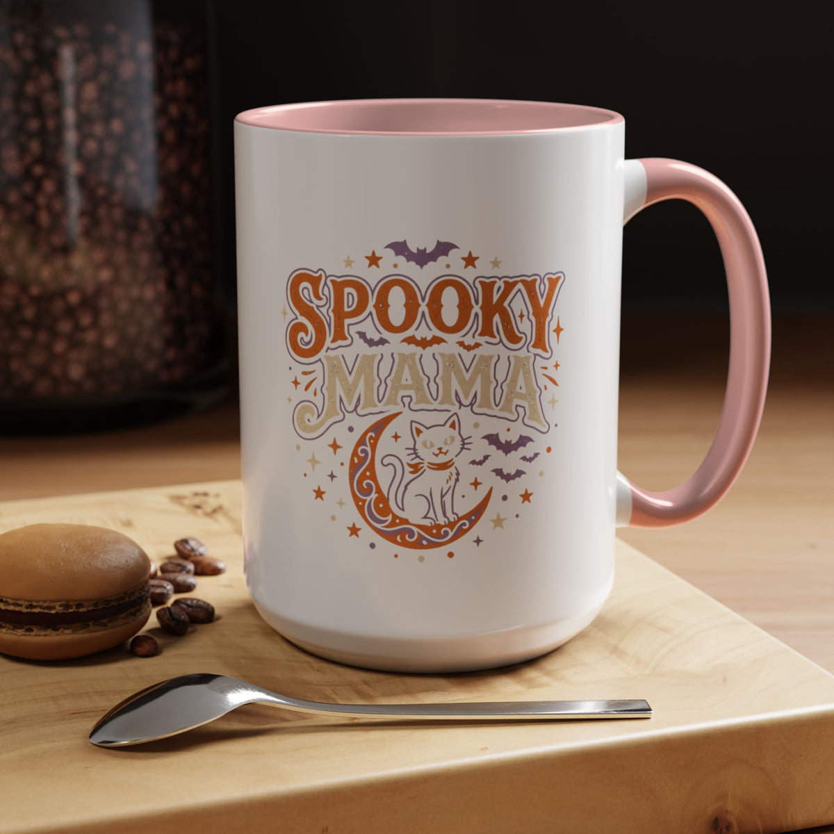 Spooky Mama Cat mug | Accent Coffee Mug