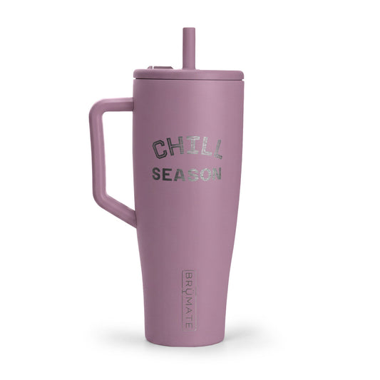 40oz Insulated Tumbler - "Chill Season" Engraved Travel Mug with Lid & Handle