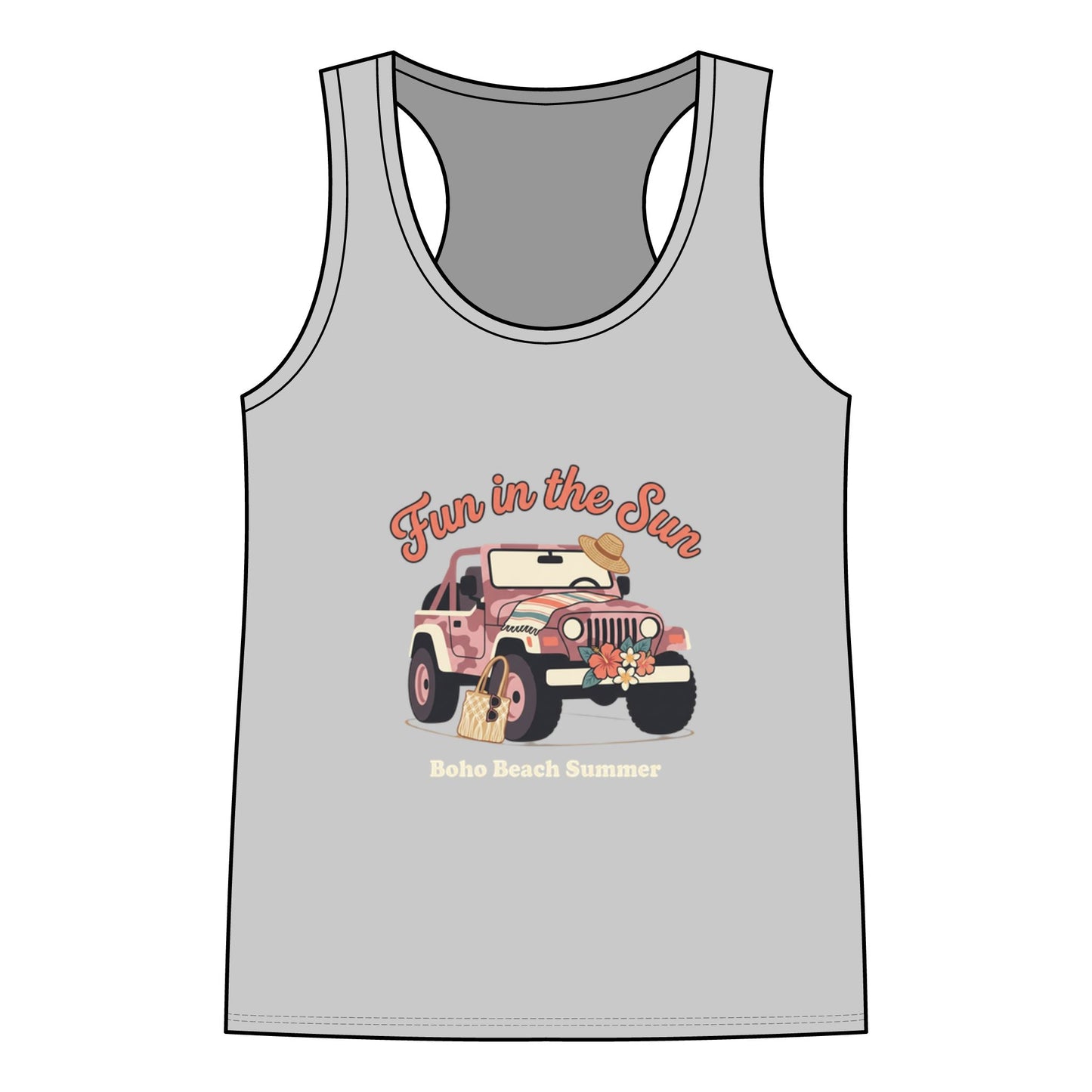 Fun in the Sun Jeep Tank Top — Women's Summer Beach Racerback