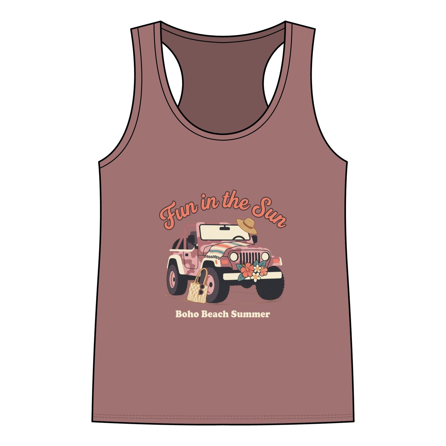 Fun in the Sun Jeep Tank Top — Women's Summer Beach Racerback