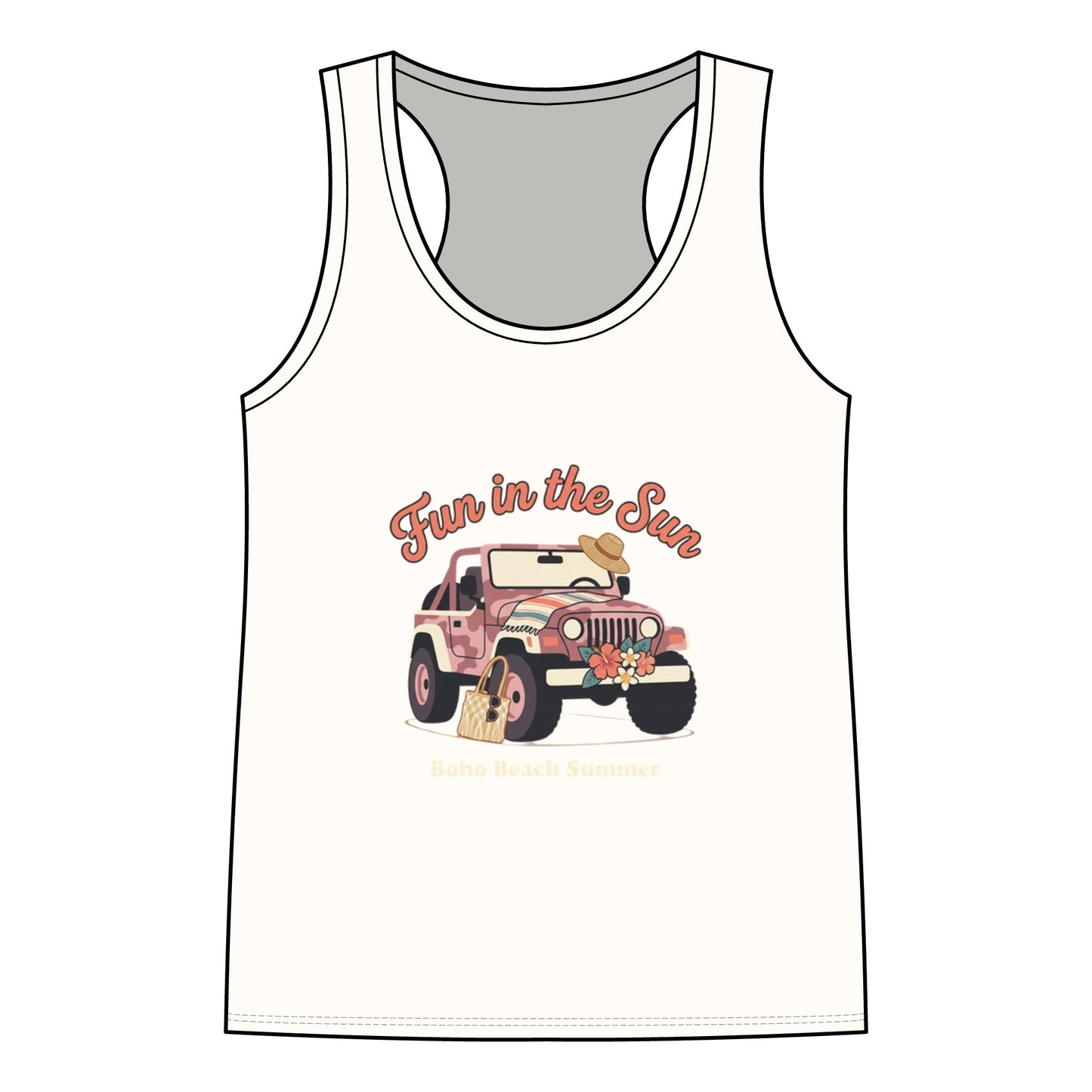 Fun in the Sun Jeep Tank Top — Women's Summer Beach Racerback