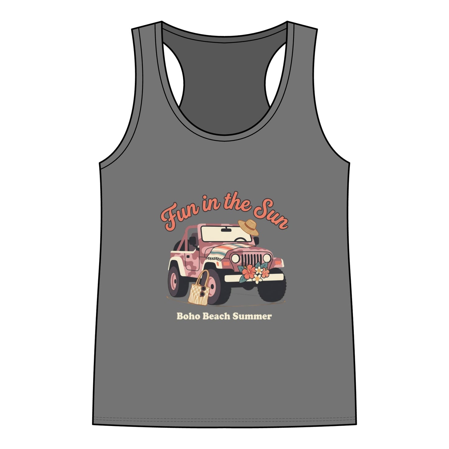 Fun in the Sun Jeep Tank Top — Women's Summer Beach Racerback
