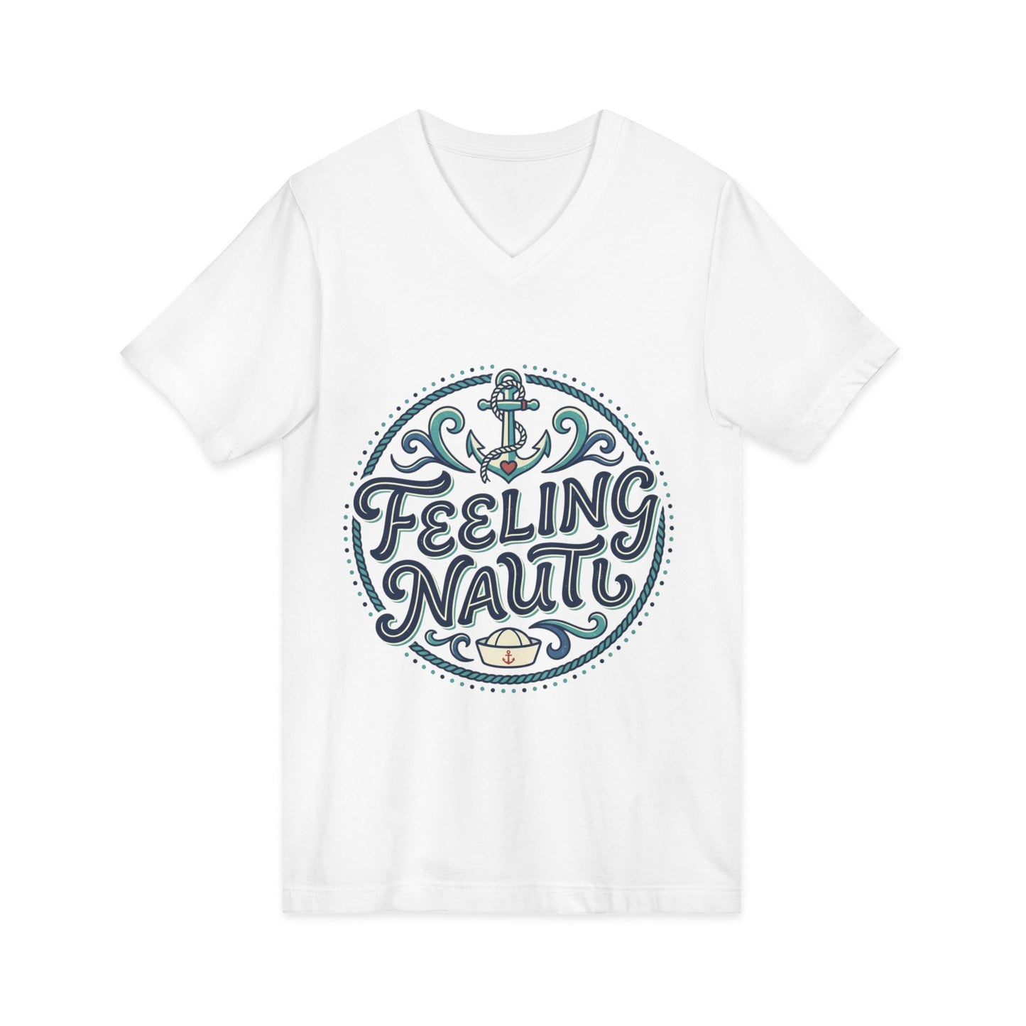Feeling Nauti V‑Neck Tee — Nautical Anchor Shirt for Boat Lovers