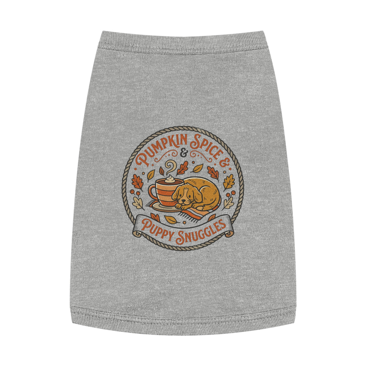 Pumpkin Spice & Puppy Snuggles Pet Tank Top — Fall Dog Shirt