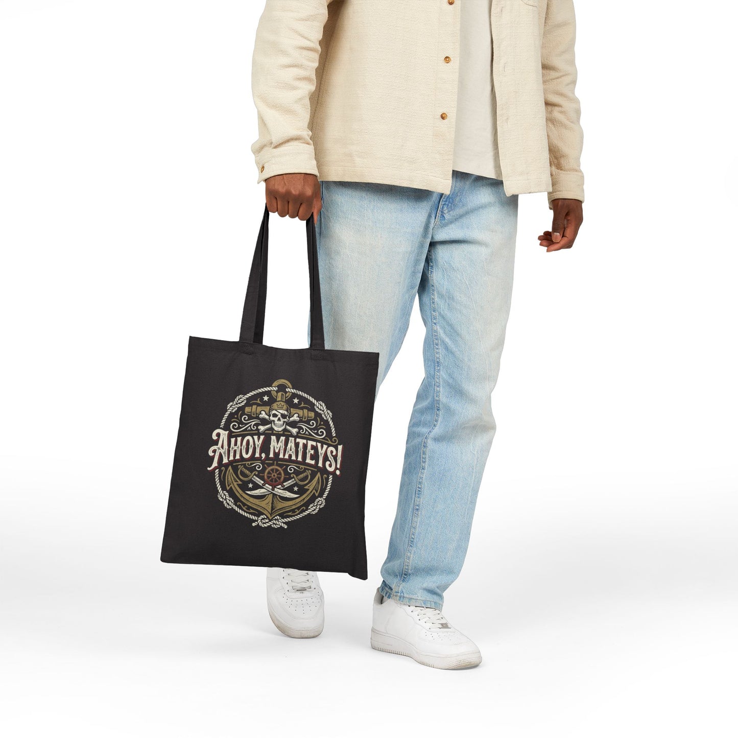 Ahoy Mateys! Pirate Skull Anchor Tote