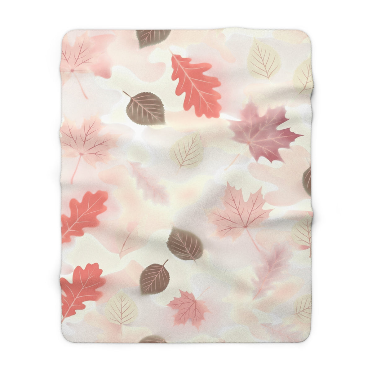 Autumn Leaves Sherpa Blanket — Cozy Fall Fleece Throw
