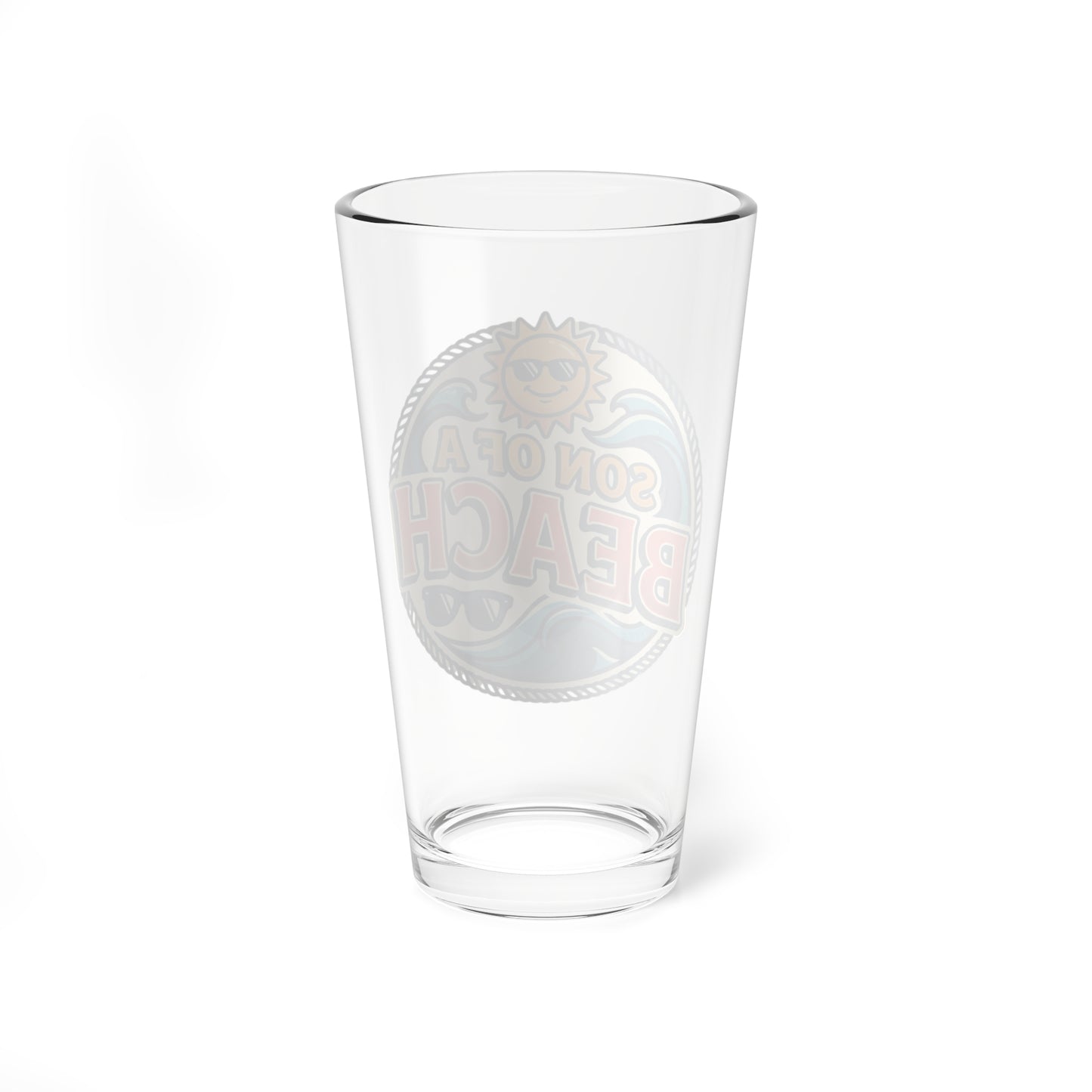 Son of a Beach Mixing Glass | 16oz Beachy Sun Waves Design