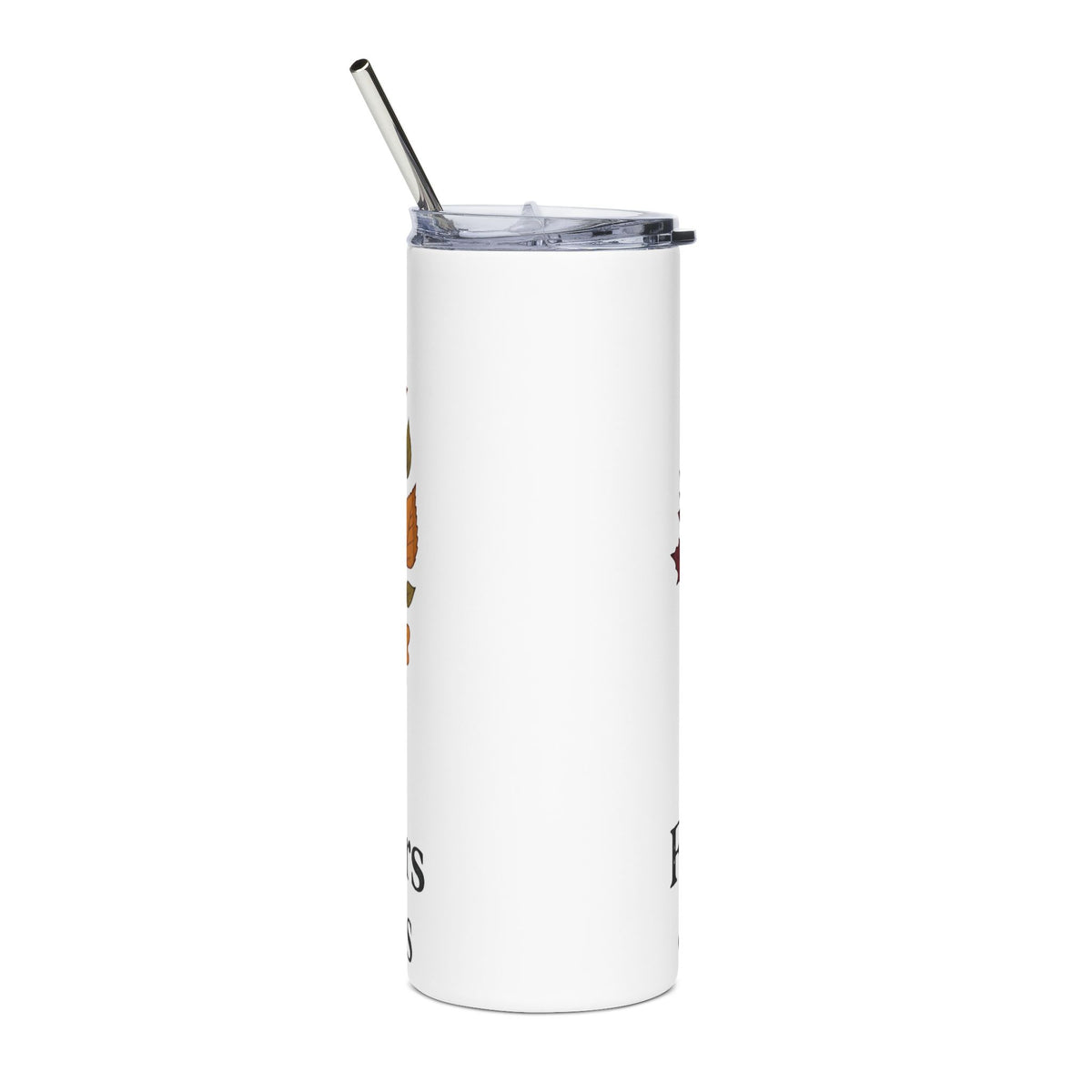 Faith Cross Tumbler — Autumn Leaves & Feathers 20oz Stainless Steel Travel Cup