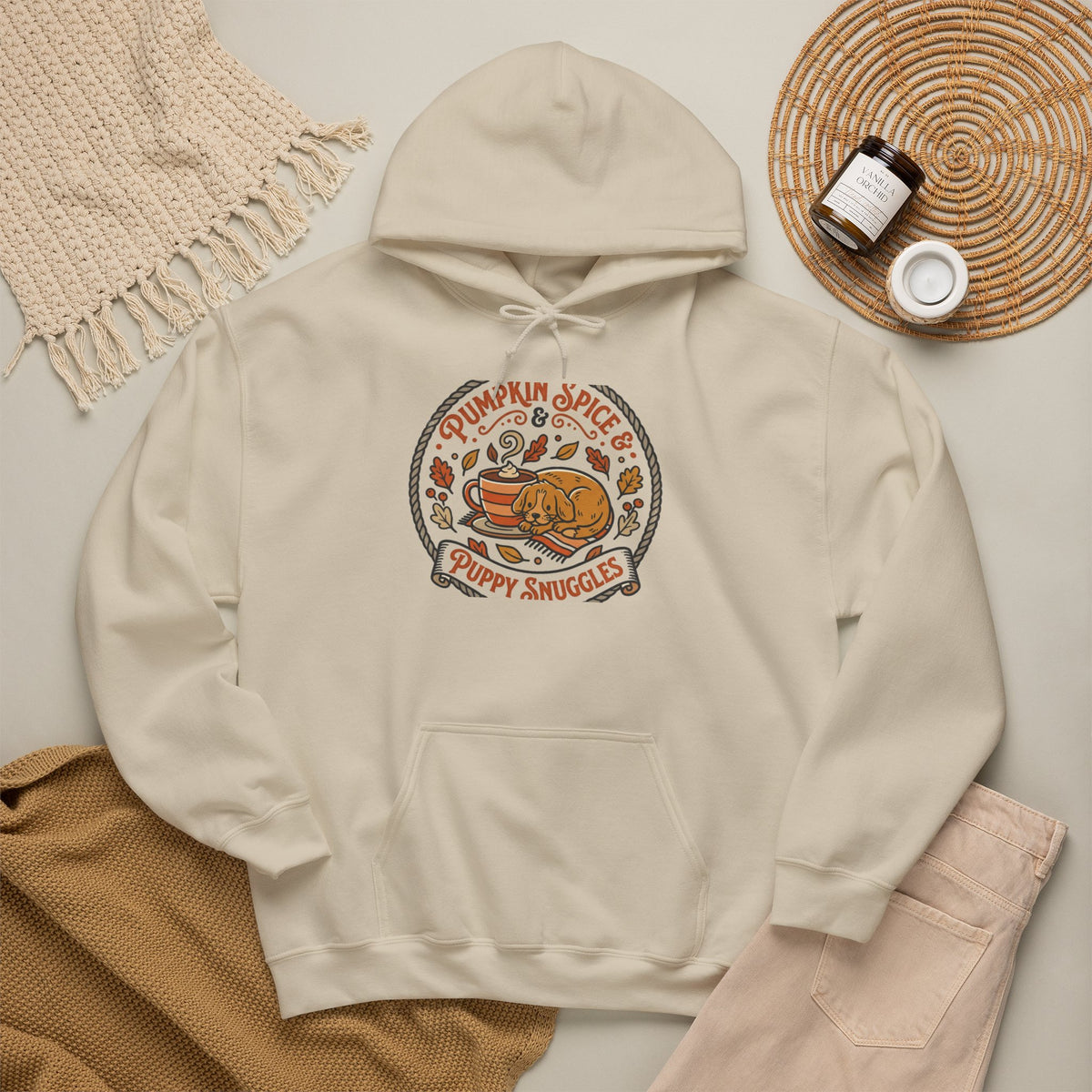 Pumpkin Spice Puppy Snuggles Hoodie