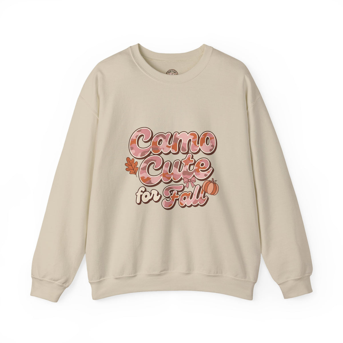 Fall 'Camo Cute for Fall' Crewneck Sweatshirt — Women's Autumn Graphic Pullover