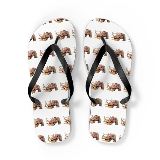 Rhino Pattern Flip Flops - Cute Rhinoceros Beach Sandals