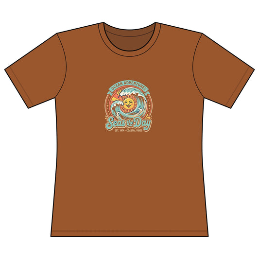 Women’s Fitted Concert Tee — Sunrise Seashells Graphic