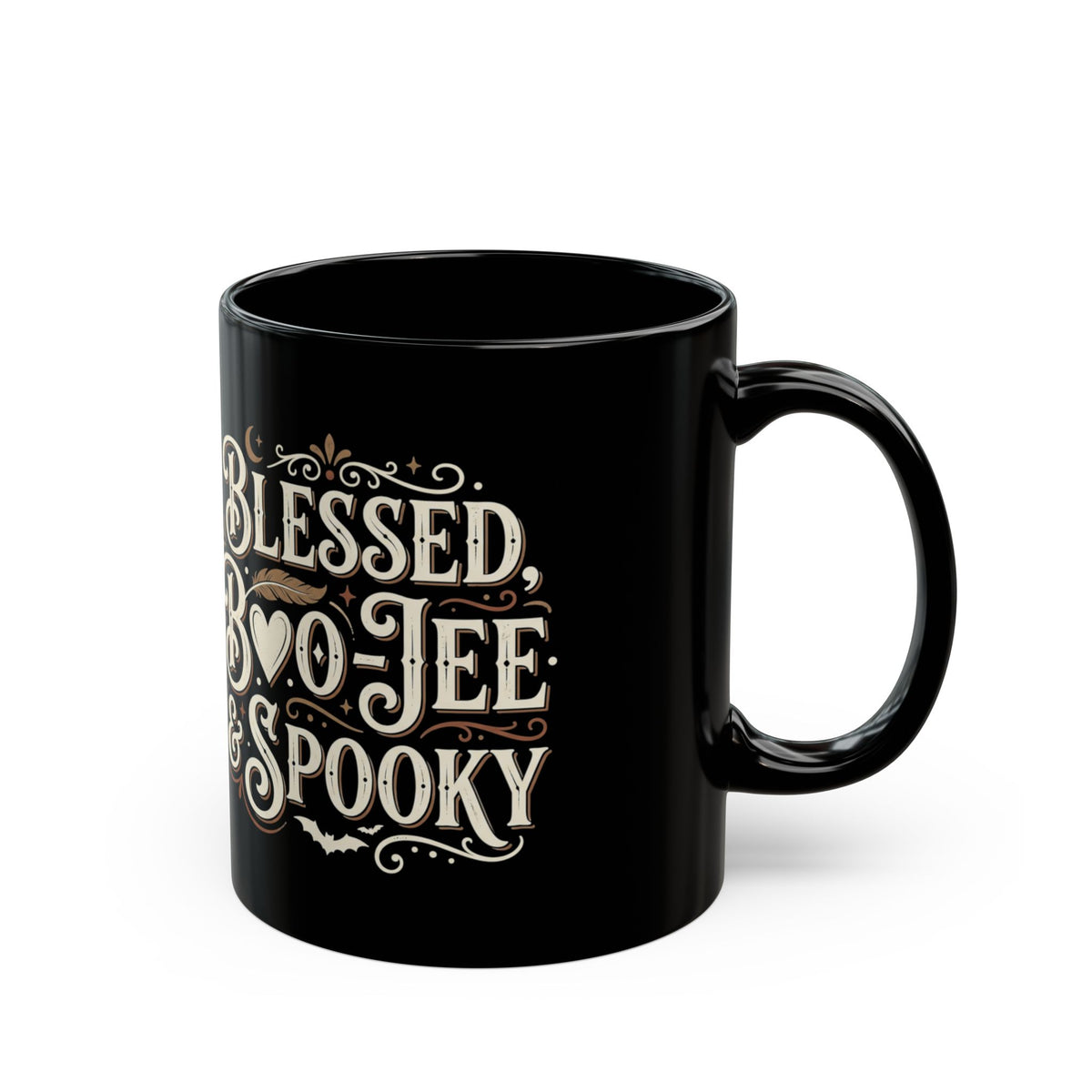 Blessed, Boo-jee & Spooky Black Mug — Halloween Gothic Coffee Cup (11oz & 15oz)