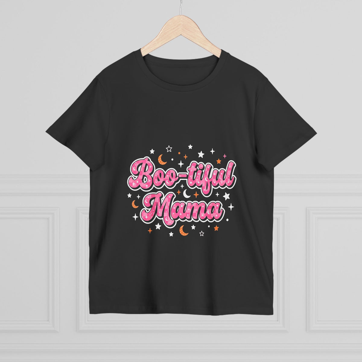 Boo-tiful Mama T-Shirt — Cute Halloween Mom Tee with Pink Script