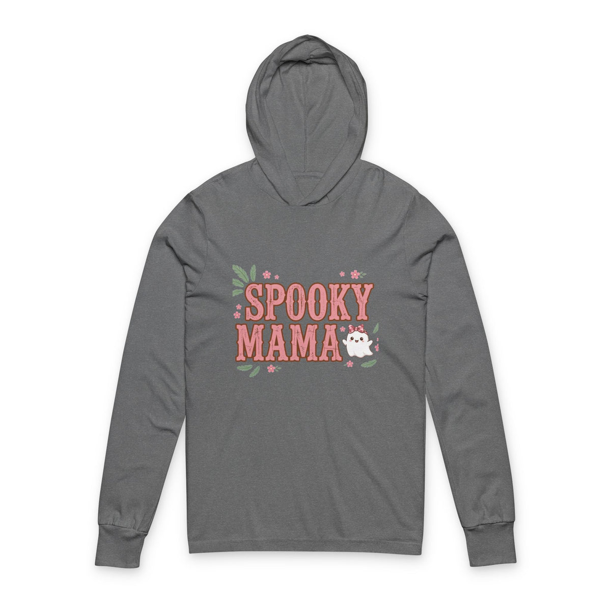 Hooded Long Sleeve Tee - "Spooky Mama" Cute Halloween Mom Graphic