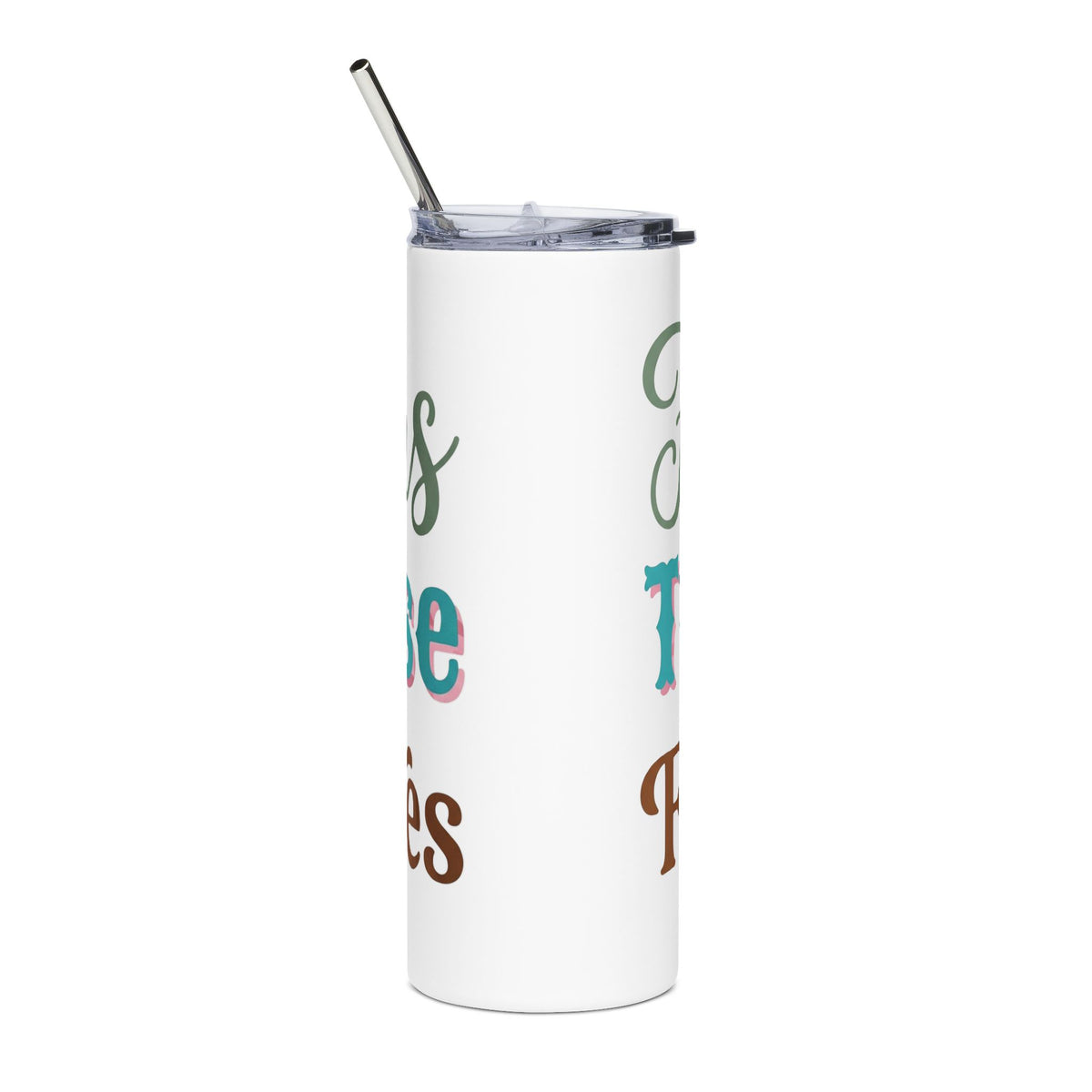 Fall Leaves Tumbler - 'Feather Turquoise Fall Leaves' 20oz Stainless Steel Travel Cup
