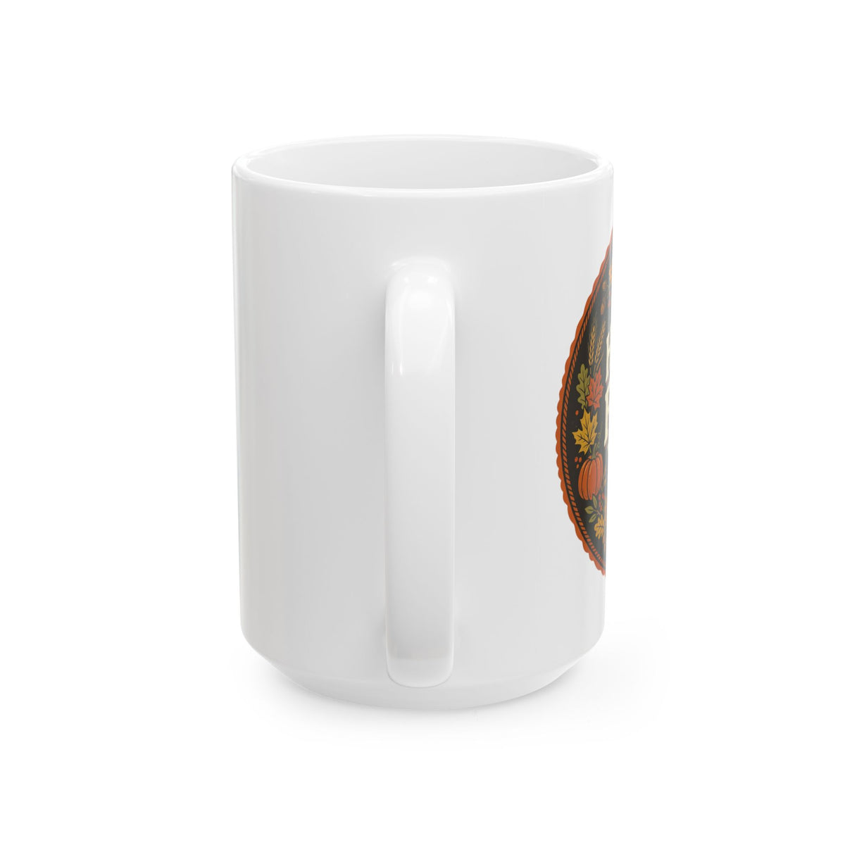 Happy Fall Y'all Ceramic Mug — Autumn Pumpkin & Leaves Coffee Cup (11oz, 15oz)