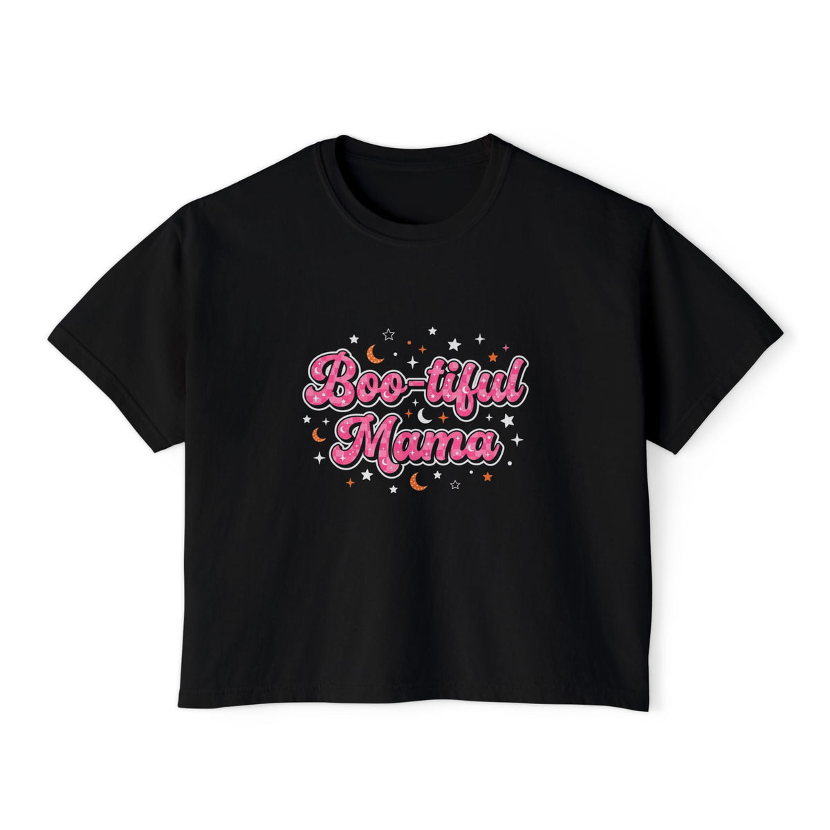 Boo-tiful Mama Boxy Tee — Cute Halloween Mom T-Shirt