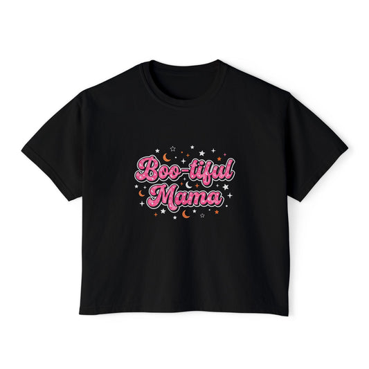 Boo-tiful Mama Boxy Tee — Cute Halloween Mom T-Shirt