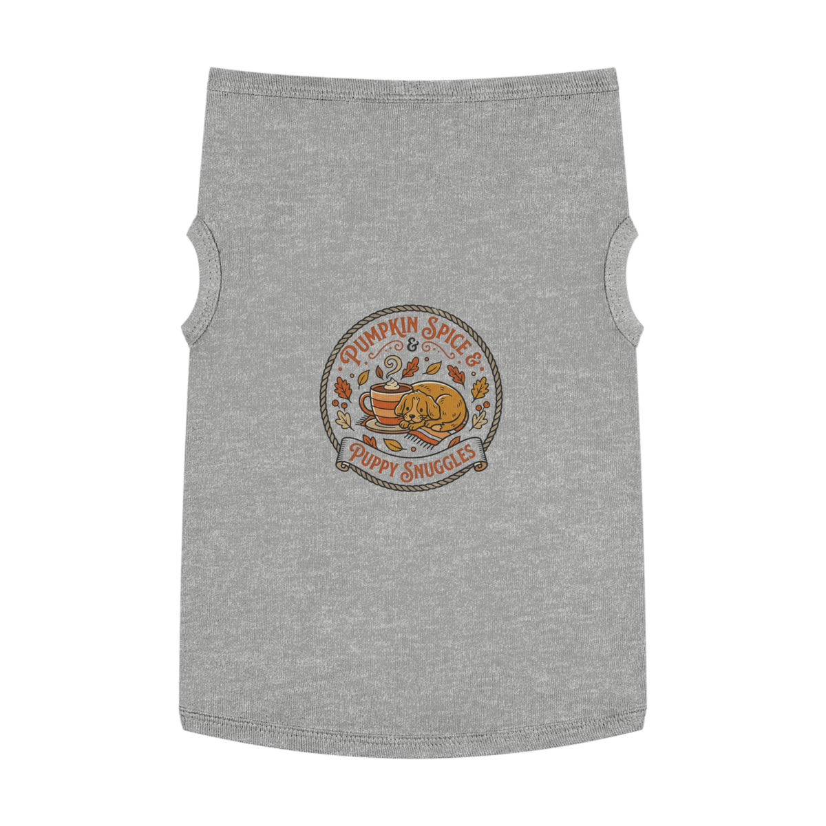 Pumpkin Spice & Puppy Snuggles Pet Tank Top — Fall Dog Shirt