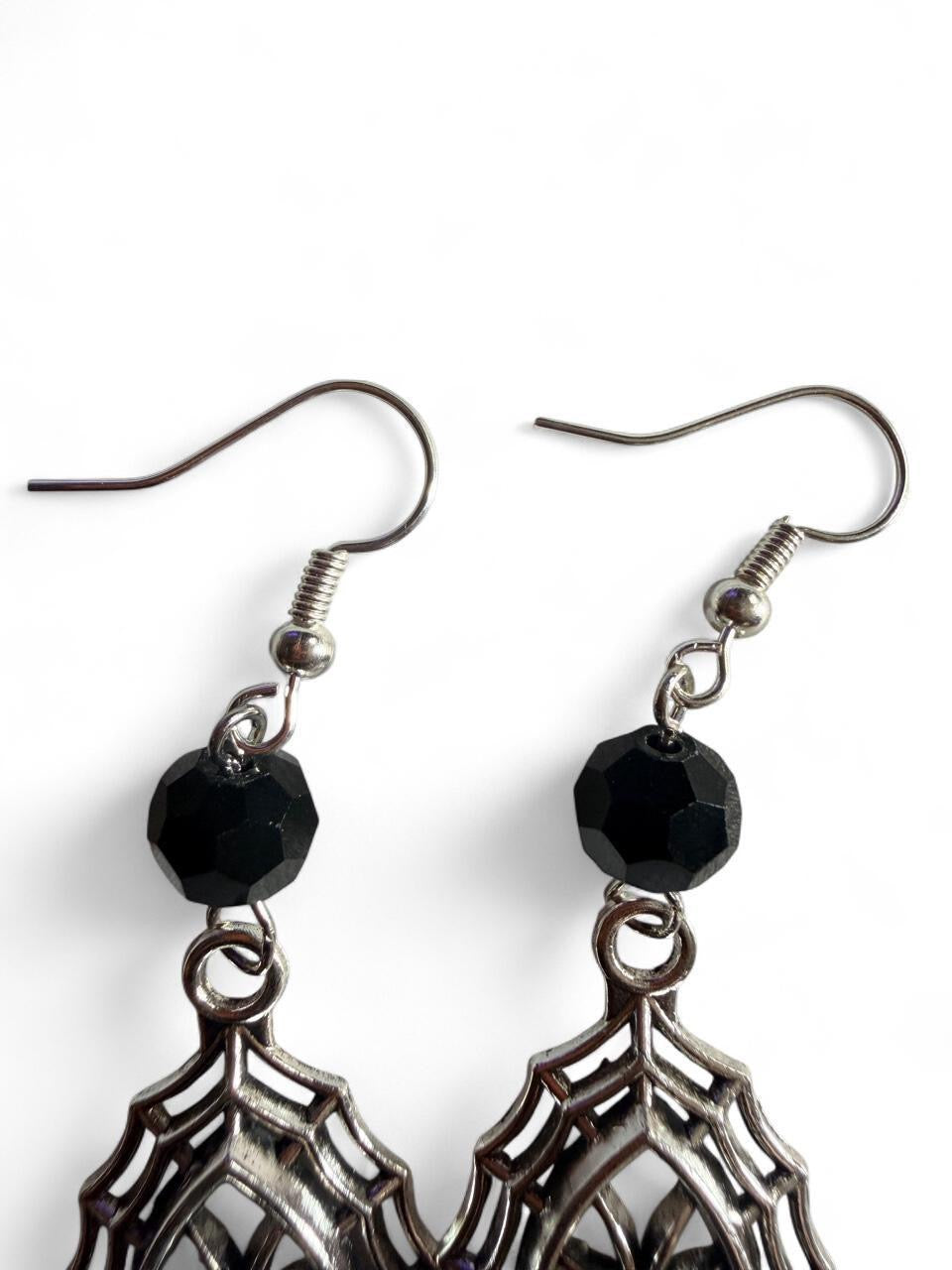 Spider Web Dangle Earrings