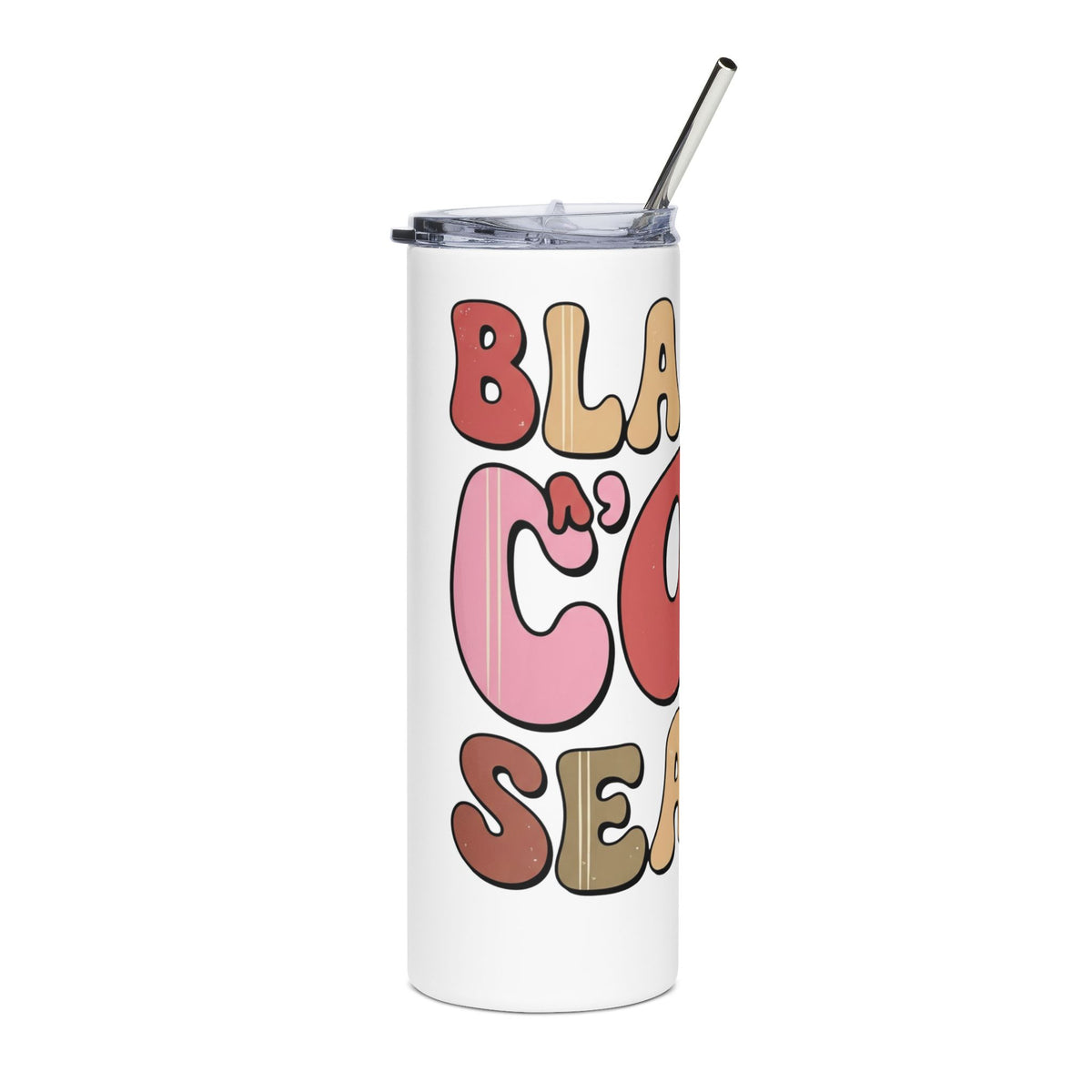 Skinny Tumbler — "Black Coffee Season" Retro 20oz Stainless Steel Travel Cup