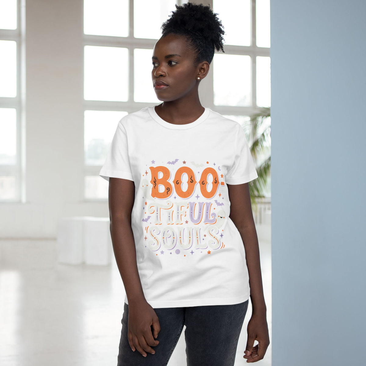 Boo-tiful Souls T-Shirt | Halloween ghost lettering, bats