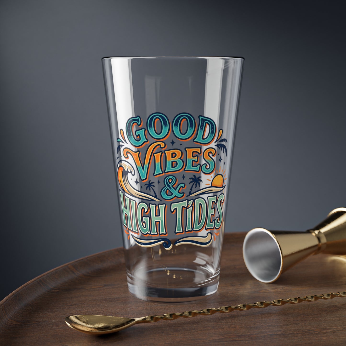 Good Vibes & High Tides Mixing Glass
