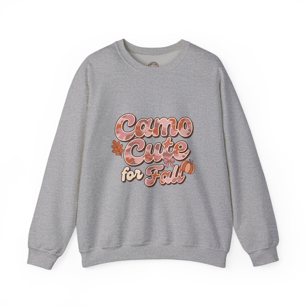 Fall 'Camo Cute for Fall' Crewneck Sweatshirt — Women's Autumn Graphic Pullover