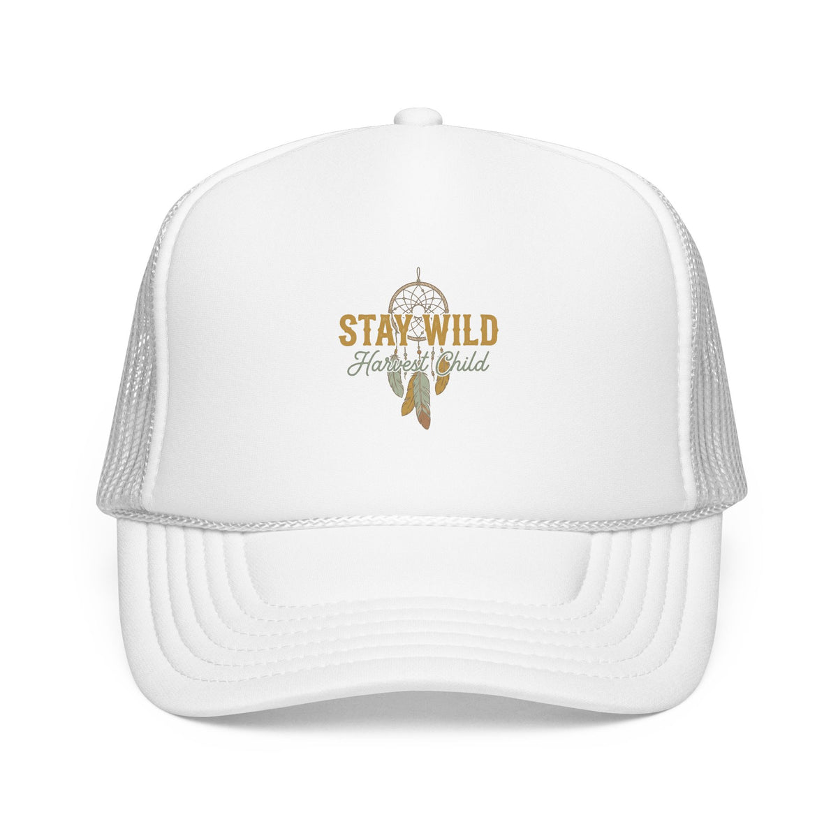 Stay Wild Dreamcatcher Trucker Hat — Boho Foam Mesh Cap